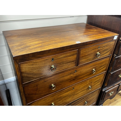 175 - A Regency mahogany six drawer tall chest, width 88cm, depth 47cm, height 137cm