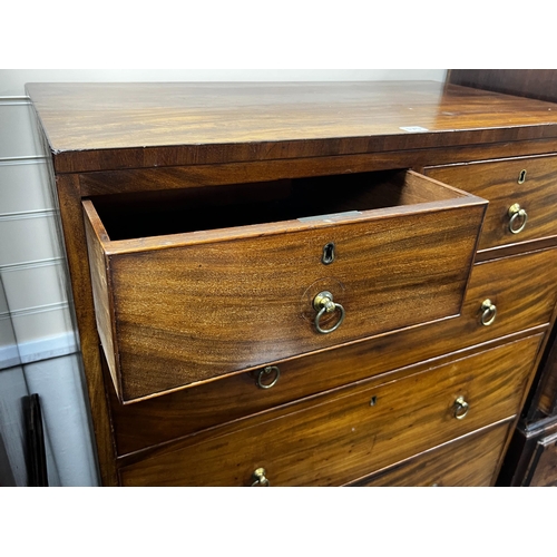 175 - A Regency mahogany six drawer tall chest, width 88cm, depth 47cm, height 137cm