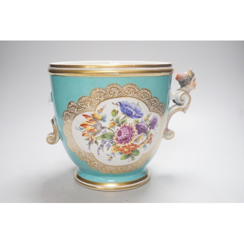 287 - A Dresden two handled cache pot, by Helena Wolfsohn , 19cm