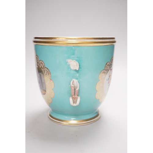 287 - A Dresden two handled cache pot, by Helena Wolfsohn , 19cm