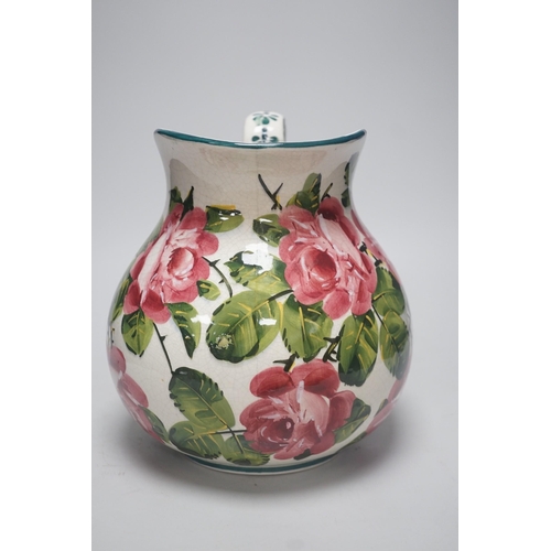 295 - A Wemyss cabbage roses pattern ewer, painted Wemyss mark to base. 26cm tall