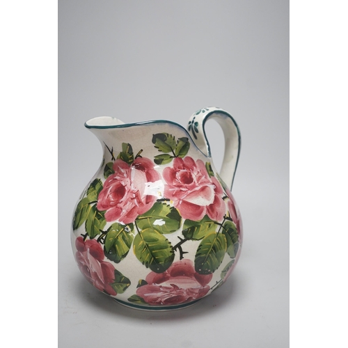 295 - A Wemyss cabbage roses pattern ewer, painted Wemyss mark to base. 26cm tall