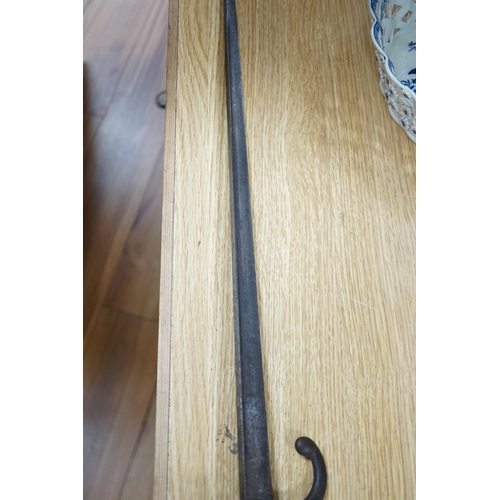 297 - A 19th century French bayonet, dated 1878, 64cms long