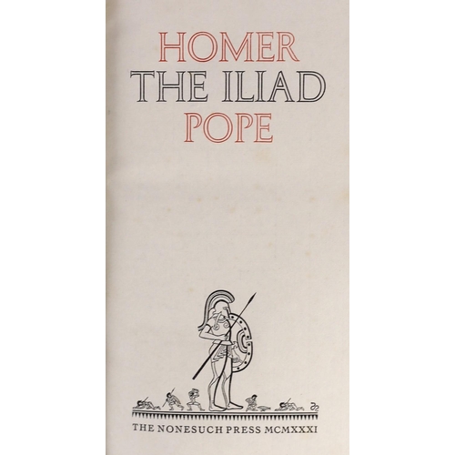 300 - ° ° Nonesuch Press - Homer - The Iliad, translated by Alexander Pope, one of 1450, 8vo, original tan... 