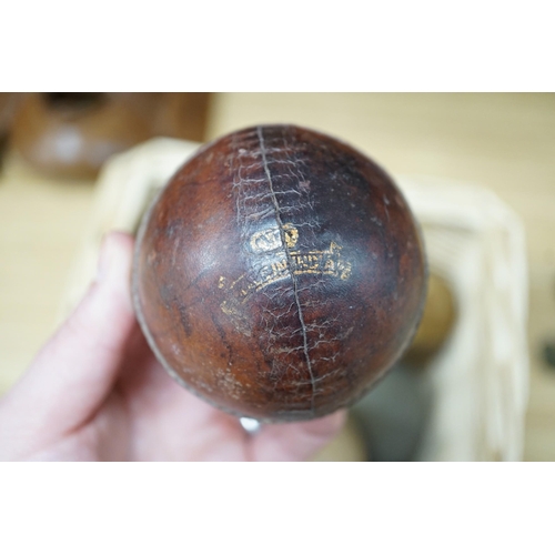 324 - A collection of leather cricket and sporting balls