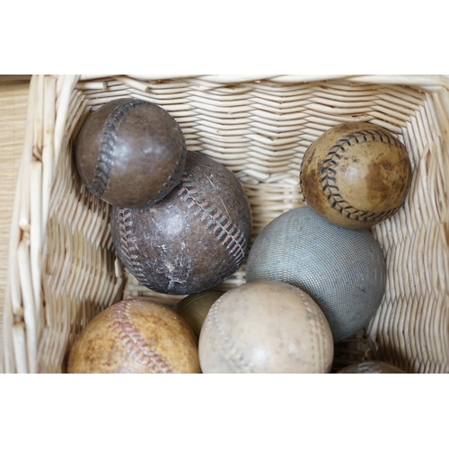 324 - A collection of leather cricket and sporting balls