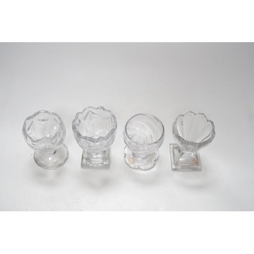 350 - Four 18th century Georgian glass salt cellars, tallest 9cm