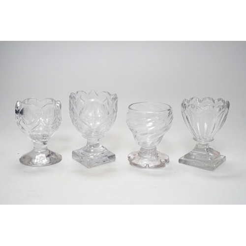 350 - Four 18th century Georgian glass salt cellars, tallest 9cm