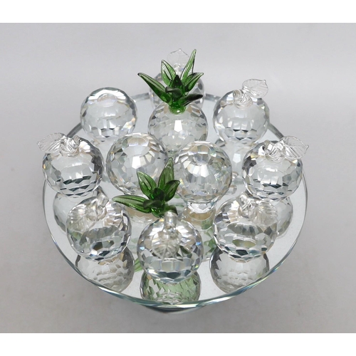 353 - A Swarovski style fruit centrepiece, 20cm high