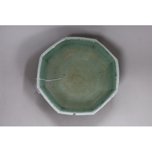 356 - A 19th century Chinese octagonal enamelled porcelain bowl, 20cms wide