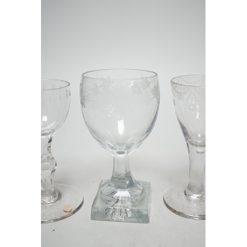 357 - Five Georgian drinking glasses, tallest 12.5cm