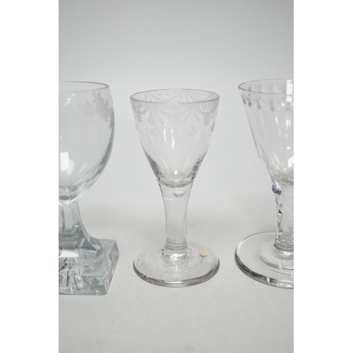 357 - Five Georgian drinking glasses, tallest 12.5cm