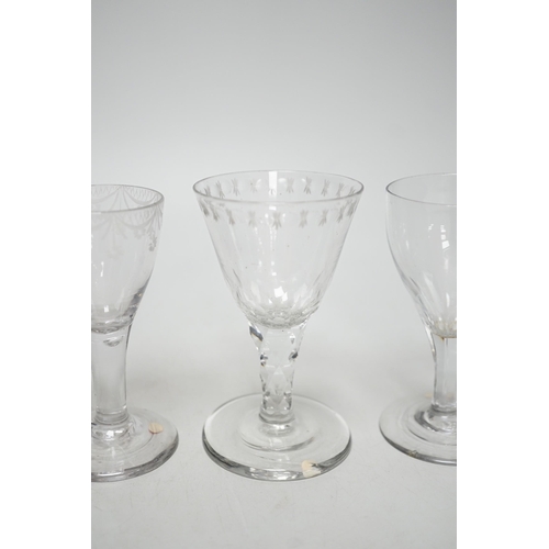 357 - Five Georgian drinking glasses, tallest 12.5cm