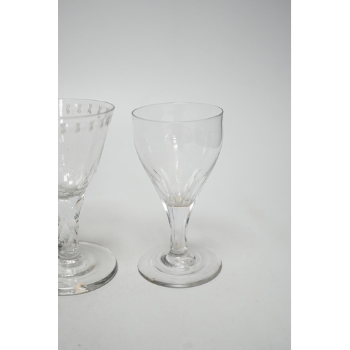 357 - Five Georgian drinking glasses, tallest 12.5cm