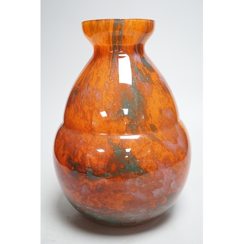 362 - An Art Deco Art glass vase. 29cm tall