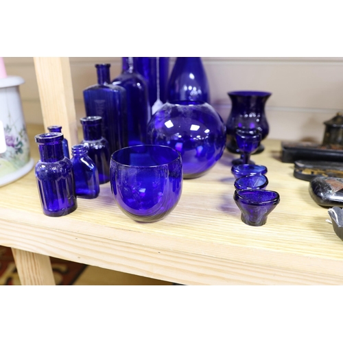 387 - A mixed collection of  Bristol blue glass etc.