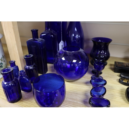 387 - A mixed collection of  Bristol blue glass etc.