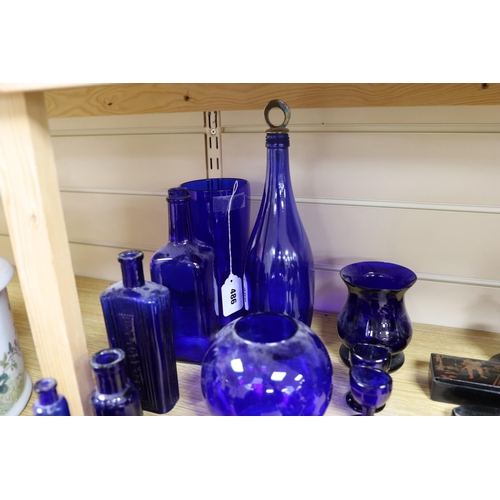 387 - A mixed collection of  Bristol blue glass etc.