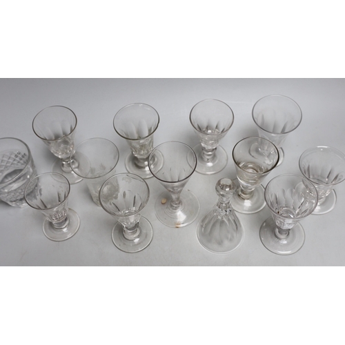 400 - A group of late Georgian to early 20th century panelled or cut drinking glasses (13)