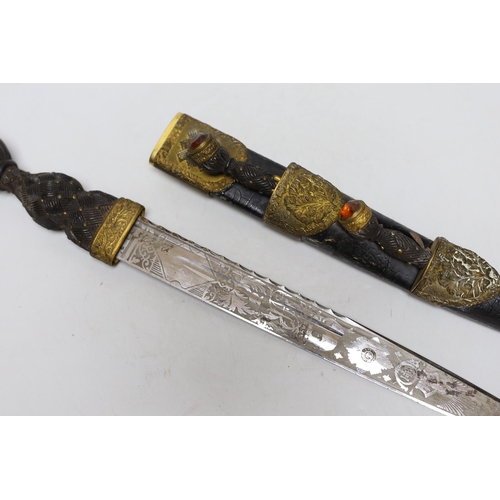 431 - A Victorian Scottish dirk, Cairngorm lacking, 45cms long