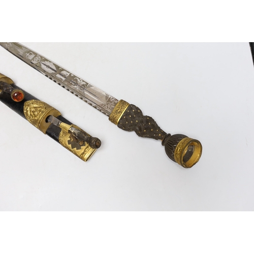 433 - A Victorian Scottish dirk, Cairngorm lacking, 48cms long