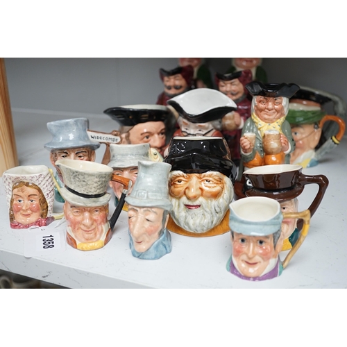 435 - Five Royal Doulton toby jugs and a collection of similar toby jugs