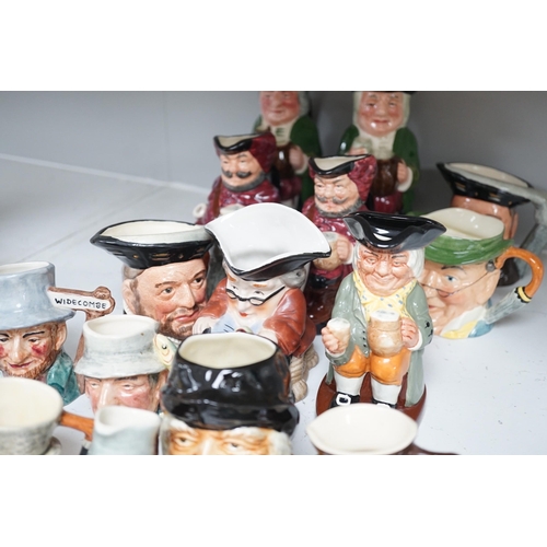 435 - Five Royal Doulton toby jugs and a collection of similar toby jugs