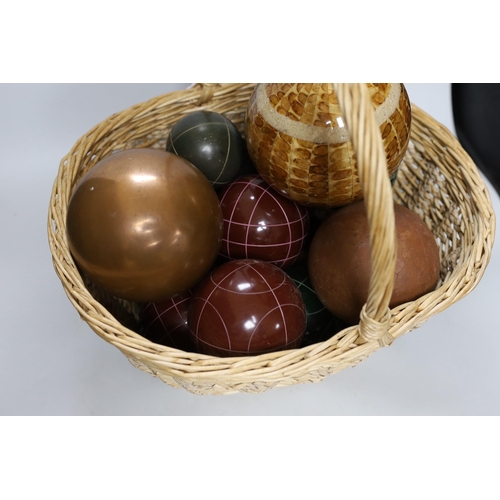 436 - A basket of decorative varying sized balls