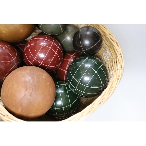 436 - A basket of decorative varying sized balls