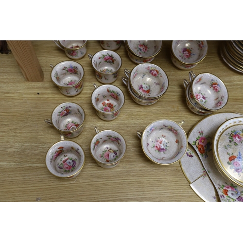 443 - A Coalport  Improved feltspar porcelain part tea and coffee service, c.1825