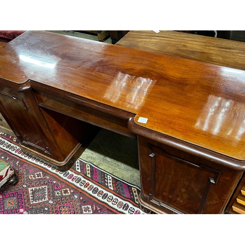 46 - A Victorian mahogany inverse breakfront sideboard, length 180cm, depth 62cm, height 93cm