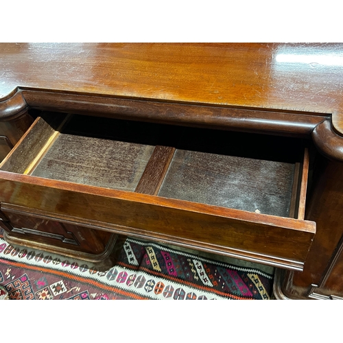 46 - A Victorian mahogany inverse breakfront sideboard, length 180cm, depth 62cm, height 93cm