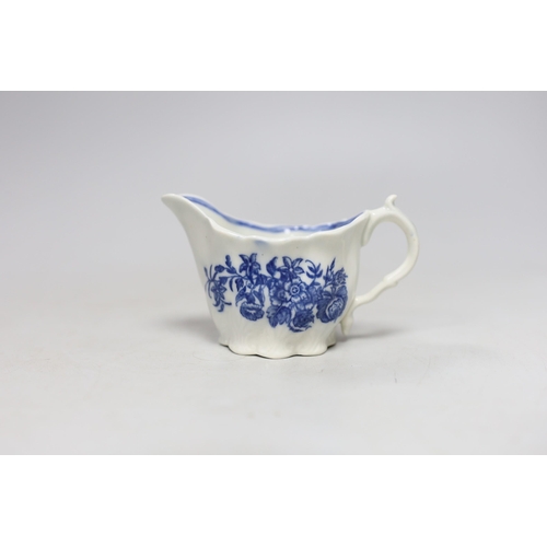 476 - An 18th century Caughley Low Chelsea ewer printed with flowers,6.5 cms high