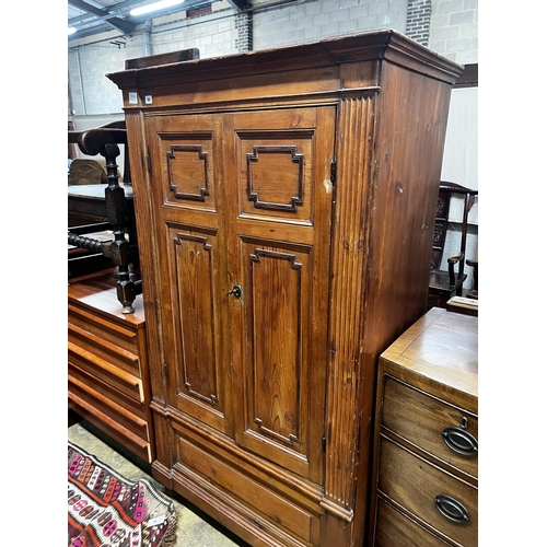 49 - A small 19th century French pine armoire, width 94cm, depth 54cm, height 164cm