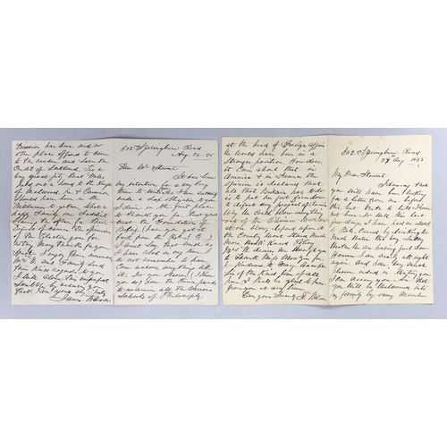 496 - An Arthur Conan Doyle letter (secretarial written) and two other letters (unknown)