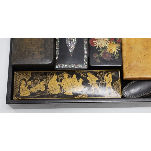 501 - A collection of Victorian snuff and tobacco boxes