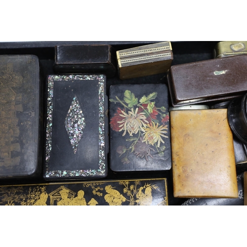 501 - A collection of Victorian snuff and tobacco boxes