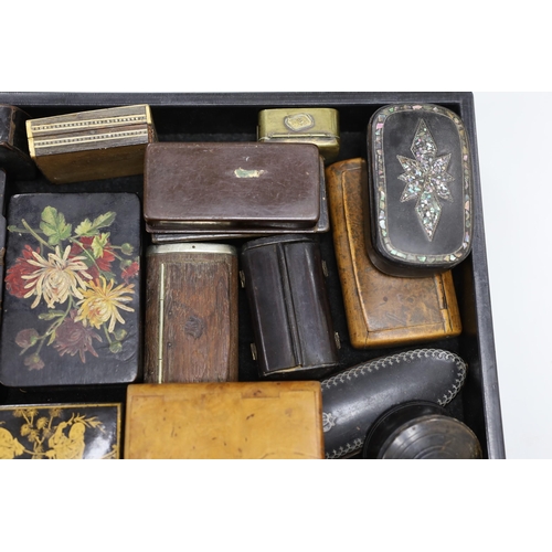 501 - A collection of Victorian snuff and tobacco boxes