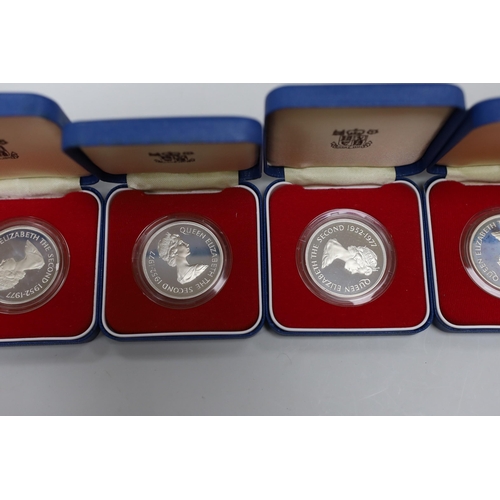 517 - Eight Royal Mint QEII Commonwealth proof silver commemorative coins