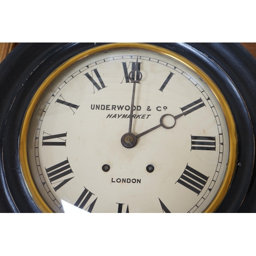 549 - An Underwood & Company, Haymarket wall clock, 37cm diameter