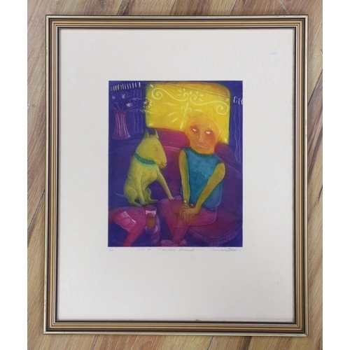 654 - Theresa Pateman (Contemporary), limited edition print, A Tender Moment, signed in pencil, 11/100, ... 