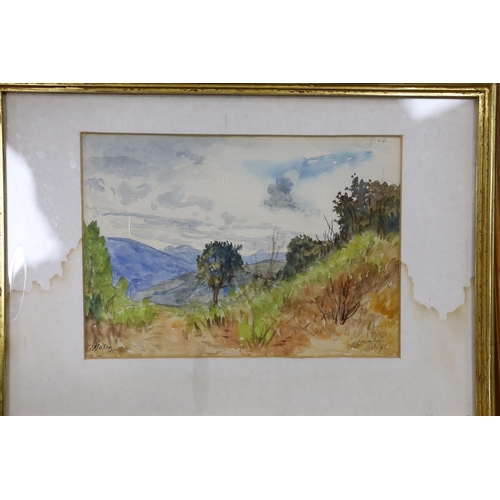 681 - Alixis Mossa (1844-1926), twelve watercolours, Topographical views of France, mostly signed and many... 