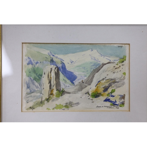 681 - Alixis Mossa (1844-1926), twelve watercolours, Topographical views of France, mostly signed and many... 