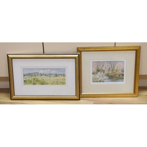 688 - Michael J. Cruickshank, two watercolours, 'Frosted Banks, Whitebridge' and 'Barcombe Church, from We... 