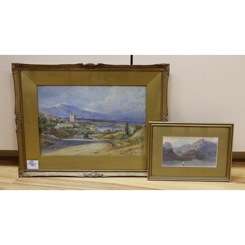 695 - Louis Laurent Razé (1805-1872), two watercolours, 'Near Avignon', signed and dated 1868, 24 x 37cm, ... 