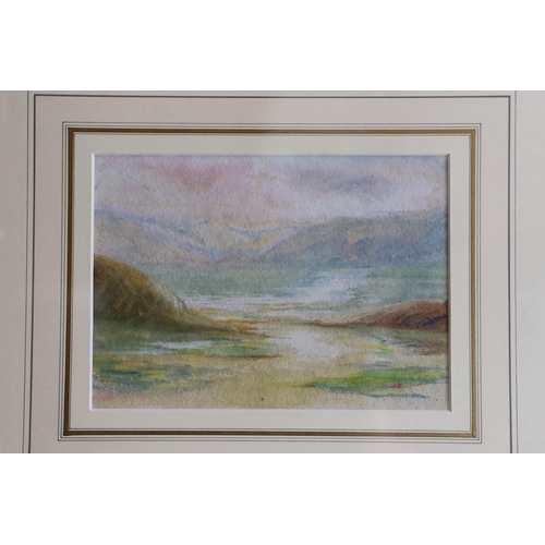 714 - F.E. Jackson, watercolour, 'Headland Val der Chann', signed, 16 x 50.5cm, together with a group of a... 