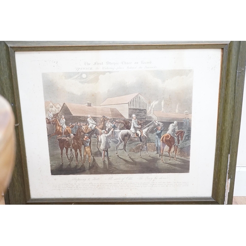 741 - Harris after Alken, set of four coloured aquatints, 'The First Steeplechase on Record', overall 39 x... 