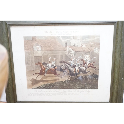 741 - Harris after Alken, set of four coloured aquatints, 'The First Steeplechase on Record', overall 39 x... 