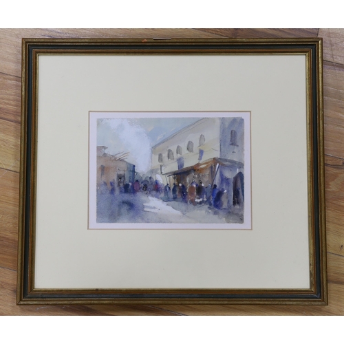 757 - Manner of Brabazon Brabazon, watercolour, North African street scene, 17.5 x 24cm