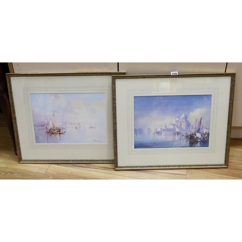 759 - William Knox, pair of gouache, Views of Venice, signed, 26 x 37cm